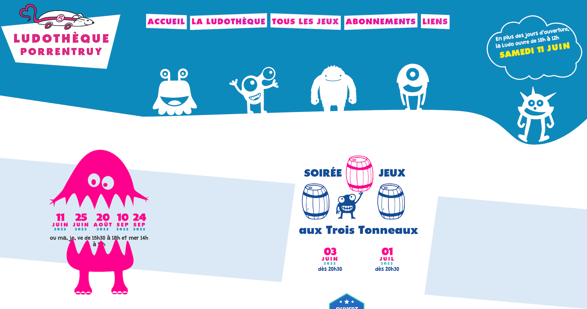 site internet la ludothèque de Porrentruy